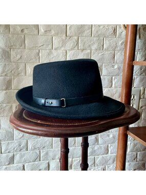 Eric Javits New York Black Wool Felt Hat Fedora